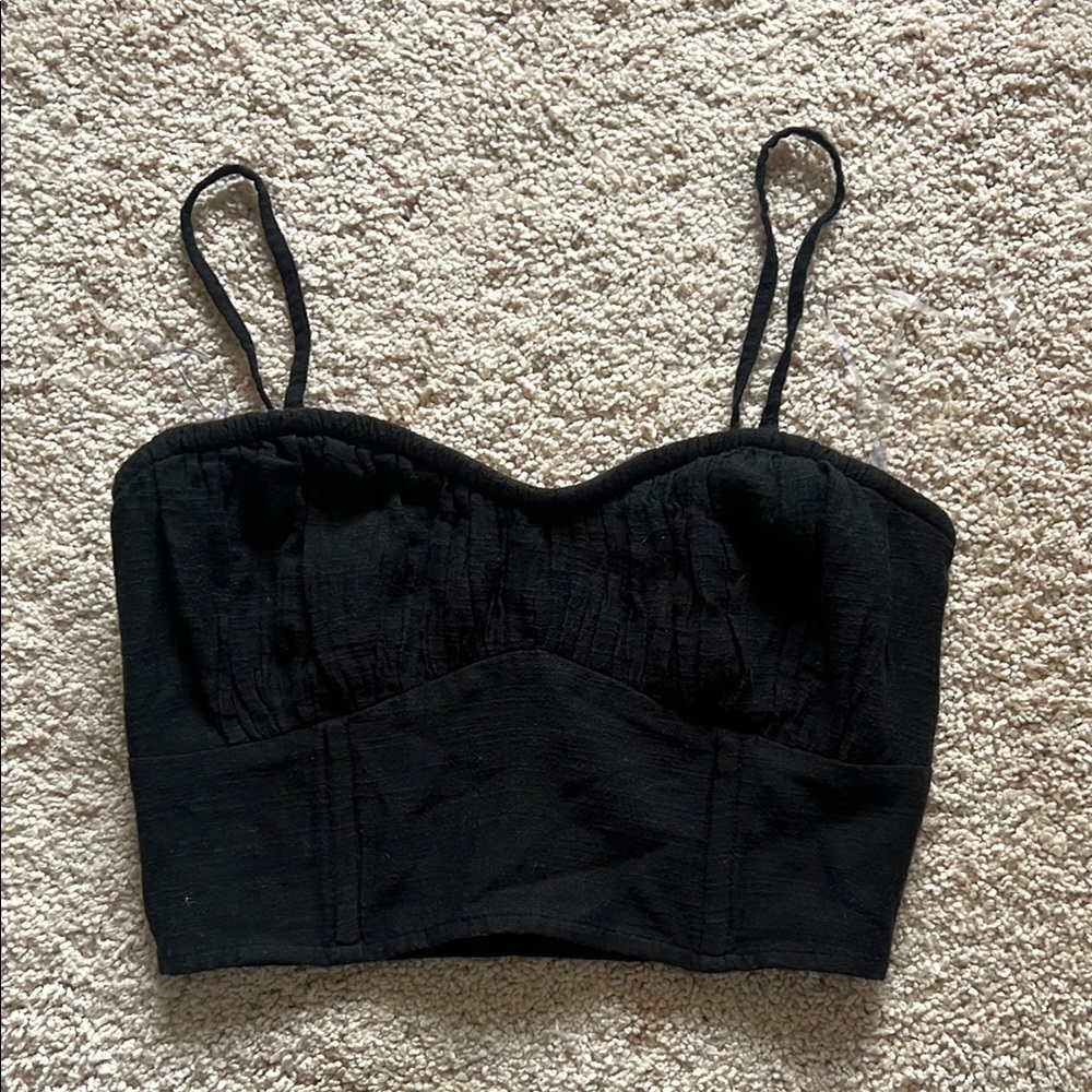 American Eagle Outfitters Black Crop Top